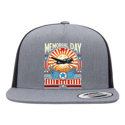 Happy Memorial Day 2024 Flat Bill Trucker Hat