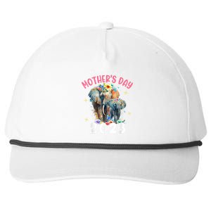 Happy Mothers Day Our First Mothers Day Cute Elephant Family Snapback Five-Panel Rope Hat