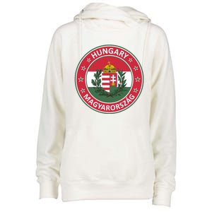 Hungary Magyarorszag Design With Flag Of Hungary And Coat Of Arms Womens Funnel Neck Pullover Hood