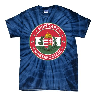 Hungary Magyarorszag Design With Flag Of Hungary And Coat Of Arms Tie-Dye T-Shirt