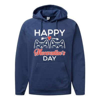 Happy Meowenstime Day Valentines Cat Cute Gift Performance Fleece Hoodie