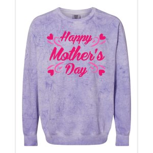 Happy Mothers Day Hearts Gift Colorblast Crewneck Sweatshirt