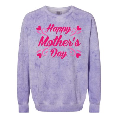 Happy Mothers Day Hearts Gift Colorblast Crewneck Sweatshirt