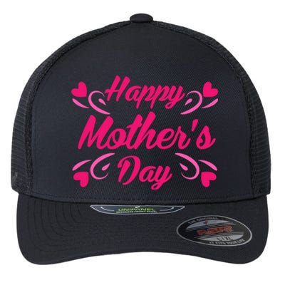 Happy Mothers Day Hearts Gift Flexfit Unipanel Trucker Cap