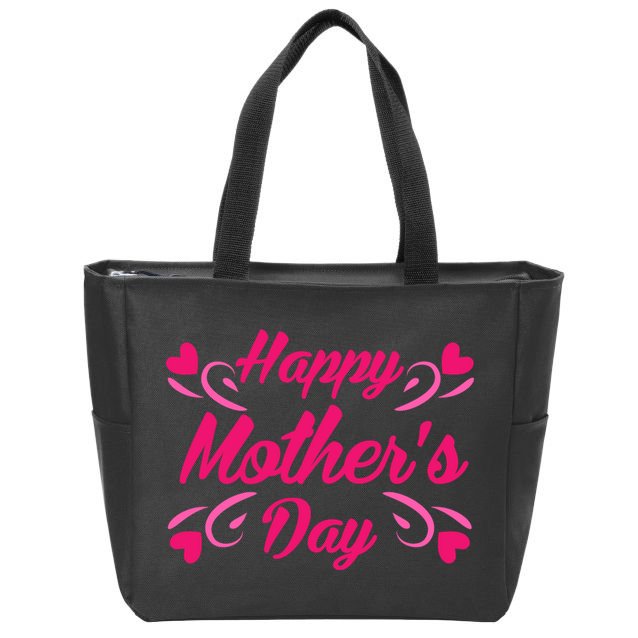 Happy Mothers Day Hearts Gift Zip Tote Bag