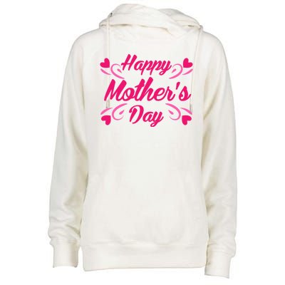 Happy Mothers Day Hearts Gift Womens Funnel Neck Pullover Hood