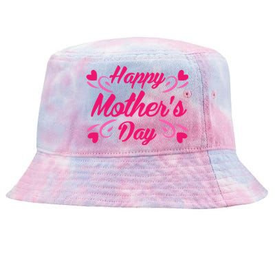 Happy Mothers Day Hearts Gift Tie-Dyed Bucket Hat