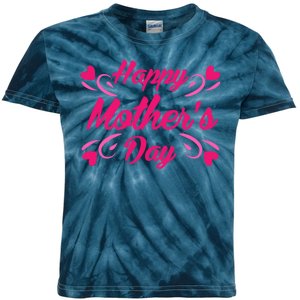 Happy Mothers Day Hearts Gift Kids Tie-Dye T-Shirt