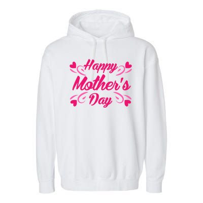 Happy Mothers Day Hearts Gift Garment-Dyed Fleece Hoodie