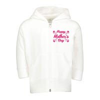 Happy Mothers Day Hearts Gift Toddler Zip Fleece Hoodie