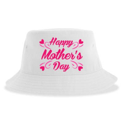 Happy Mothers Day Hearts Gift Sustainable Bucket Hat