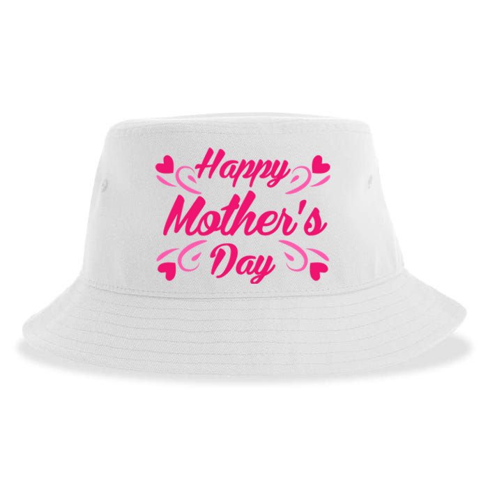 Happy Mothers Day Hearts Gift Sustainable Bucket Hat