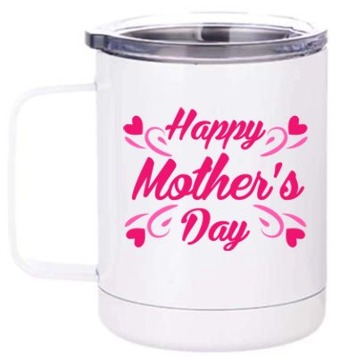 Happy Mothers Day Hearts Gift 12 oz Stainless Steel Tumbler Cup