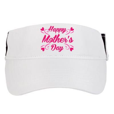 Happy Mothers Day Hearts Gift Adult Drive Performance Visor