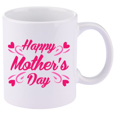Happy Mothers Day Hearts Gift 11oz C Handle Ceramic Mug