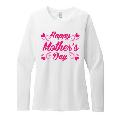 Happy Mothers Day Hearts Gift Womens CVC Long Sleeve Shirt