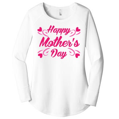 Happy Mothers Day Hearts Gift Women's Perfect Tri Tunic Long Sleeve Shirt