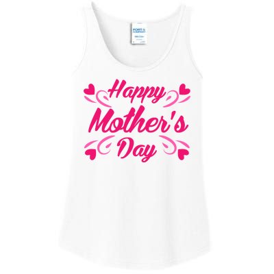 Happy Mothers Day Hearts Gift Ladies Essential Tank