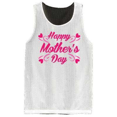 Happy Mothers Day Hearts Gift Mesh Reversible Basketball Jersey Tank