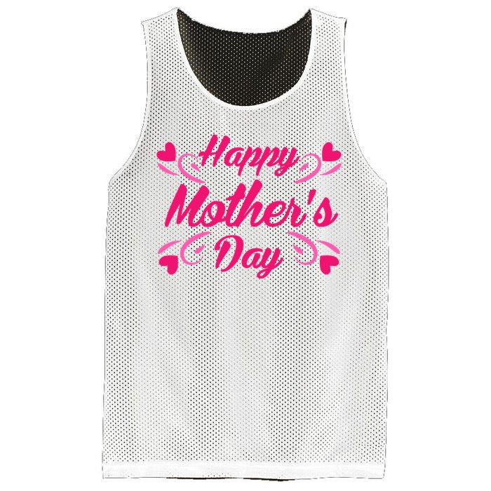 Happy Mothers Day Hearts Gift Mesh Reversible Basketball Jersey Tank