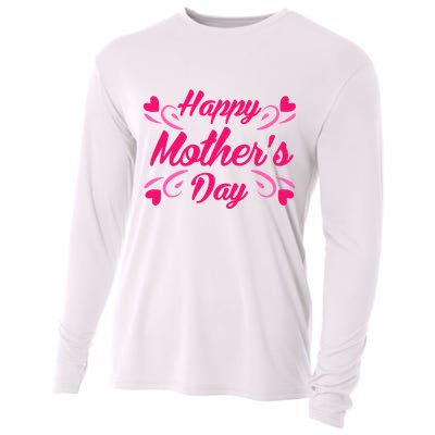 Happy Mothers Day Hearts Gift Cooling Performance Long Sleeve Crew