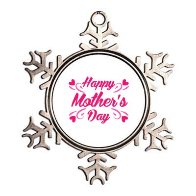 Happy Mothers Day Hearts Gift Metallic Star Ornament