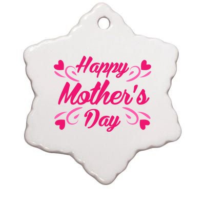 Happy Mothers Day Hearts Gift Ceramic Star Ornament