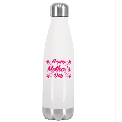 Happy Mothers Day Hearts Gift Stainless Steel Insulated Water Bottle