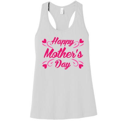 Happy Mothers Day Hearts Gift Women's Racerback Tank