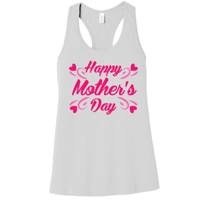 Happy Mothers Day Hearts Gift Women's Racerback Tank