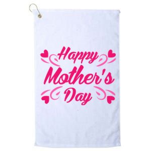 Happy Mothers Day Hearts Gift Platinum Collection Golf Towel