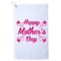 Happy Mothers Day Hearts Gift Platinum Collection Golf Towel