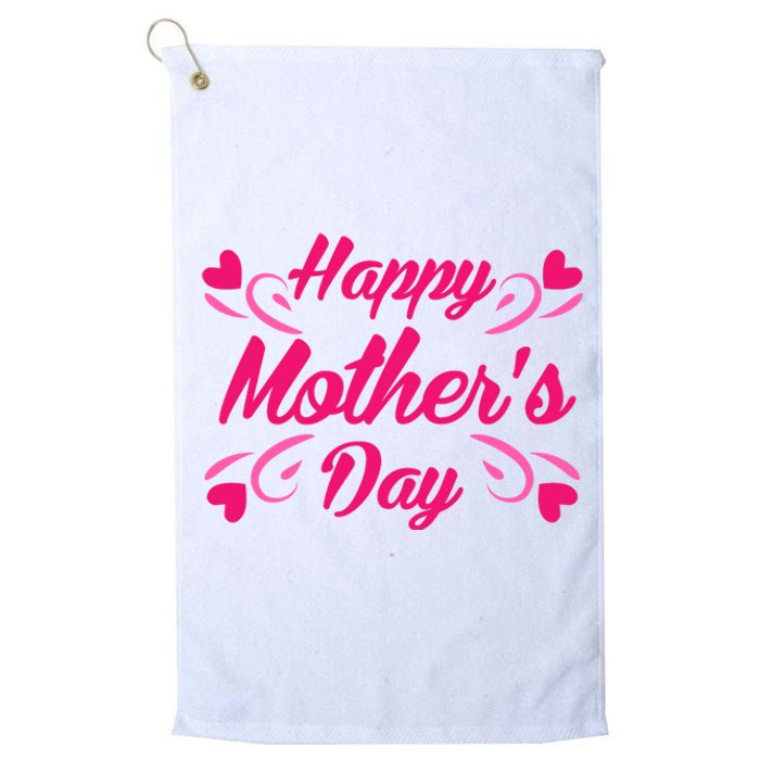 Happy Mothers Day Hearts Gift Platinum Collection Golf Towel