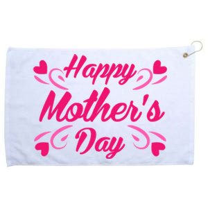 Happy Mothers Day Hearts Gift Grommeted Golf Towel