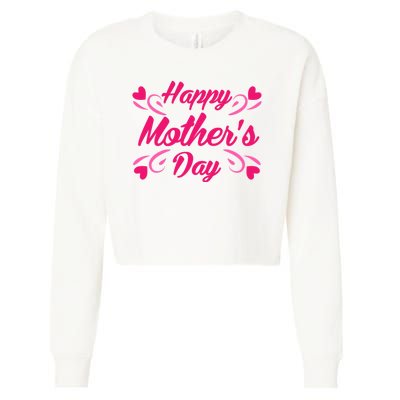 Happy Mothers Day Hearts Gift Cropped Pullover Crew