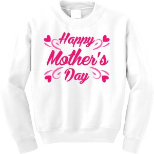 Happy Mothers Day Hearts Gift Kids Sweatshirt