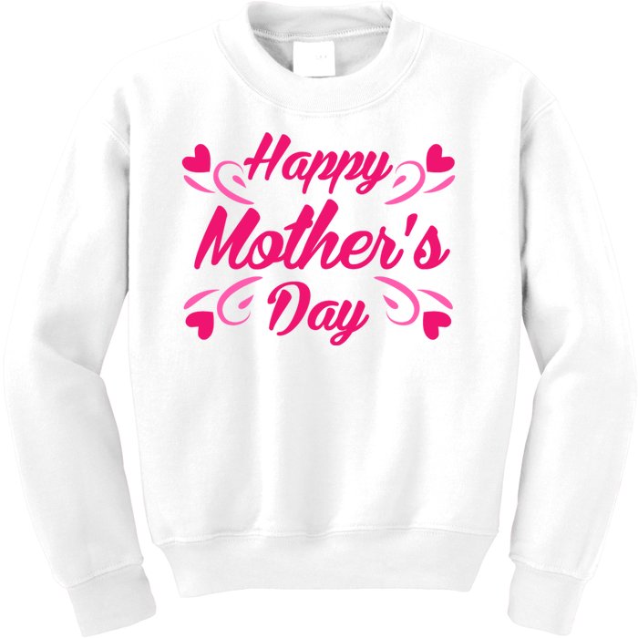 Happy Mothers Day Hearts Gift Kids Sweatshirt