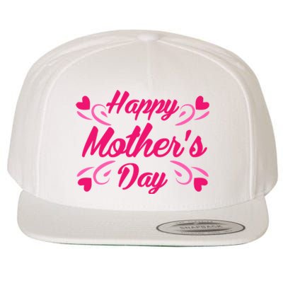 Happy Mothers Day Hearts Gift Wool Snapback Cap