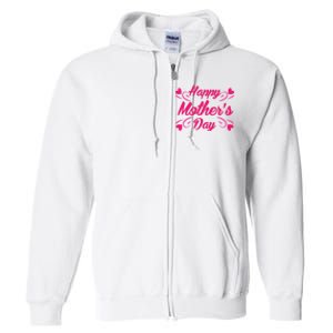 Happy Mothers Day Hearts Gift Full Zip Hoodie