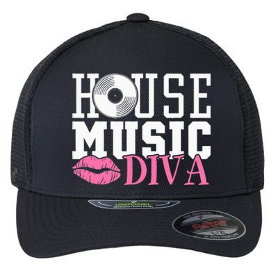 House Music Diva Dj Edm Rave Music Festival Flexfit Unipanel Trucker Cap