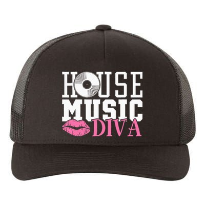 House Music Diva Dj Edm Rave Music Festival Yupoong Adult 5-Panel Trucker Hat