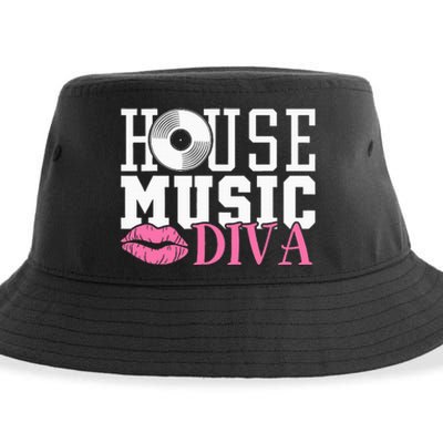 House Music Diva Dj Edm Rave Music Festival Sustainable Bucket Hat