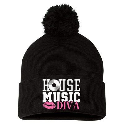 House Music Diva Dj Edm Rave Music Festival Pom Pom 12in Knit Beanie