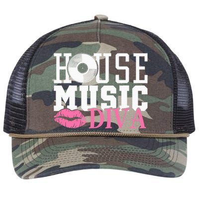 House Music Diva Dj Edm Rave Music Festival Retro Rope Trucker Hat Cap