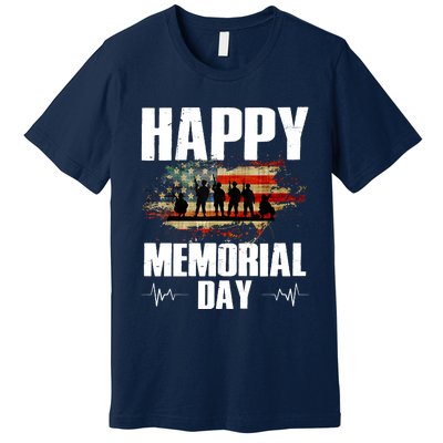 Happy Memorial Day USA Flag American Patriotic Premium T-Shirt