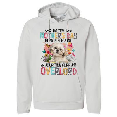 Happy Mother's Day Shih Tzu Dog Lover Flower Dogs Mama Performance Fleece Hoodie