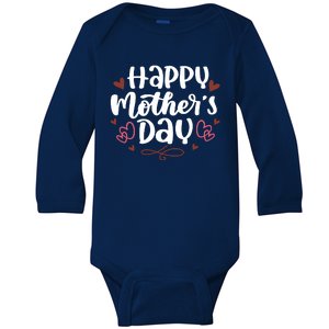 Happy Mother's Day Cute Gift For Mom Baby Long Sleeve Bodysuit