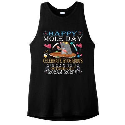 Happy Mole Day Celebrate AvogadroS Mole Ladies PosiCharge Tri-Blend Wicking Tank