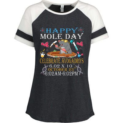 Happy Mole Day Celebrate AvogadroS Mole Enza Ladies Jersey Colorblock Tee