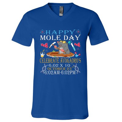 Happy Mole Day Celebrate AvogadroS Mole V-Neck T-Shirt